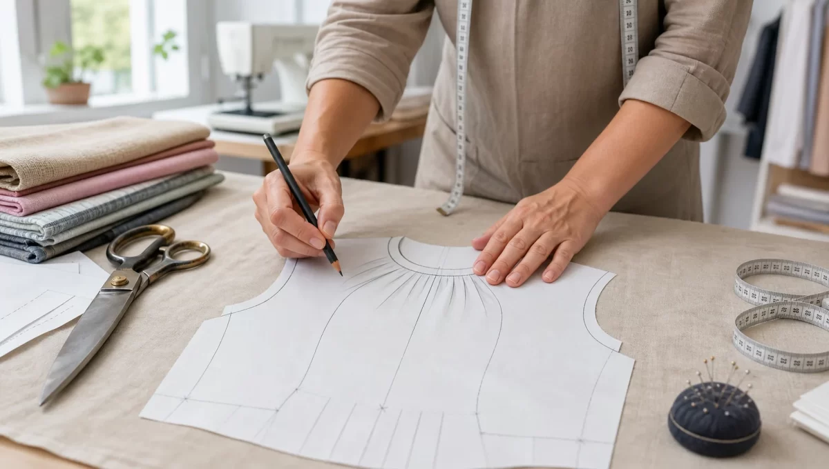 Rập giấy áo đầm cổ dún có dây rút và đường đề cúp thân trước
